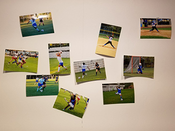 photos in the Therese A. Maloney Art Gallery celebrating sports in art