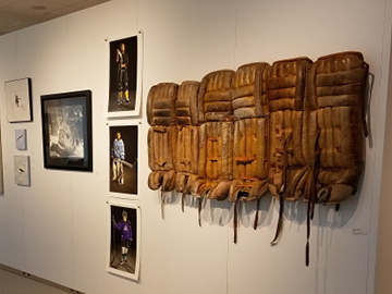 mixed media art in the Therese A. Maloney Art Gallery celebrating sports in art