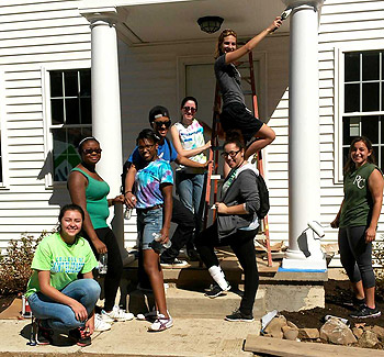 SEU students taking part in a service project