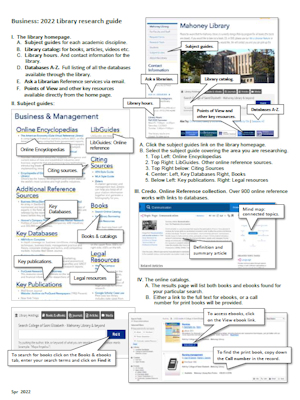 Printable research guide for Business and Management